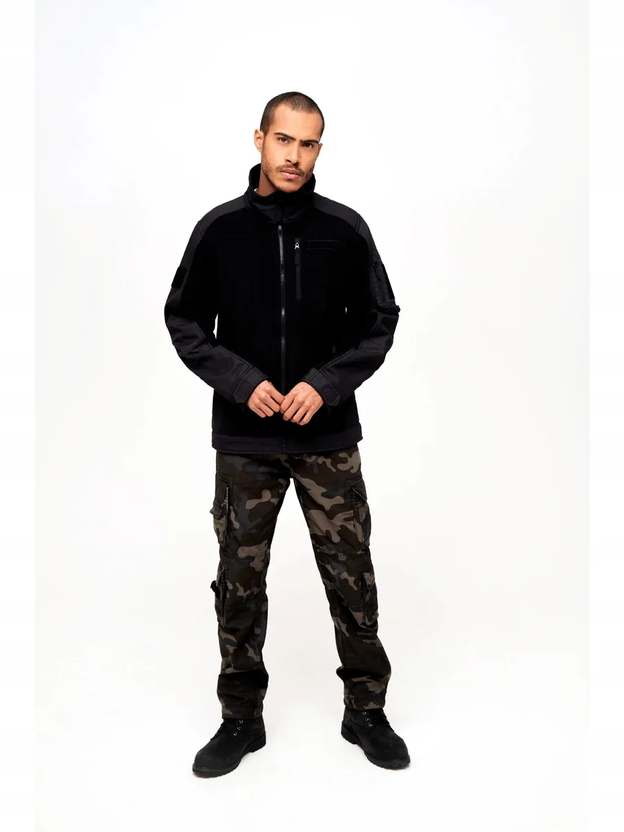 BRANDIT CZARNA MĘSKA KURTKA SOFTSHELL Z KIESZENIAMI XL 17CA