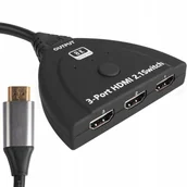 Kable - SWITCH HDMI 2.1 3x1 PRZEŁĄCZNIK 8K 4K 120HZ 240HZ - miniaturka - grafika 1