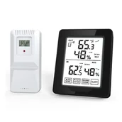 Stacje pogodowe - Stacja pogodowa Termometr wewnętrzny/zewnętrzny Termometr Monitor wilgotności z białym podświetleniem Dokładne urządzenie do pomiaru temperatury/wilgotności - miniaturka - grafika 1