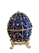 Pudełka i szkatułki - JAJKO SZKATUŁKA JAK FABERGE ELEGANCKI PREZENT DLA DZIEWCZYNY - miniaturka - grafika 1