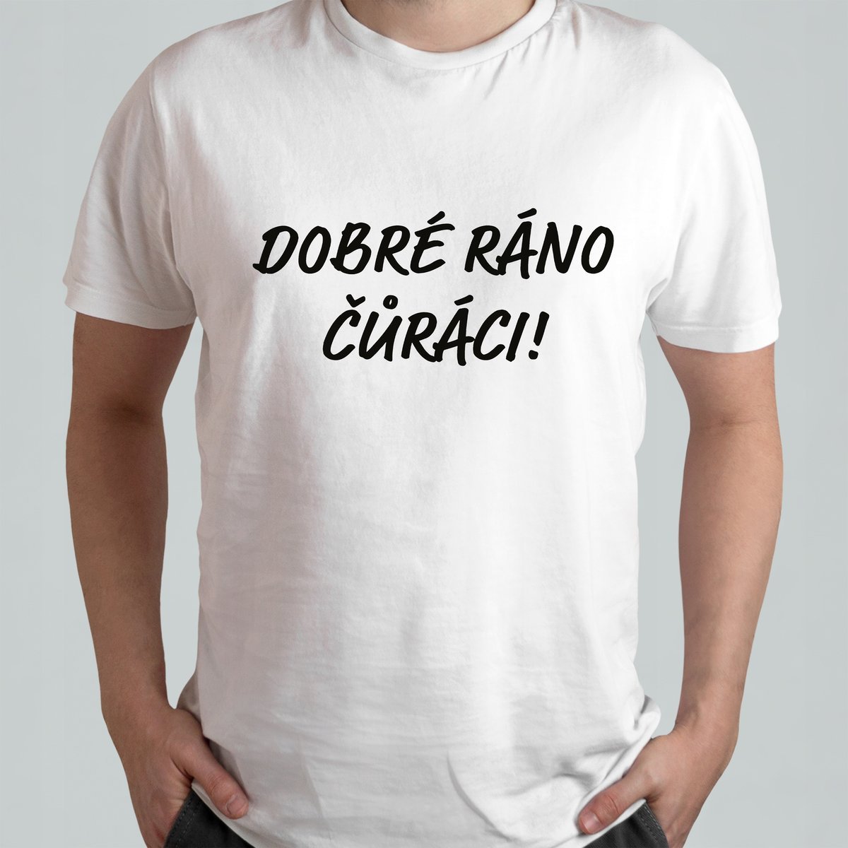 ŚWIĄTECZNA KOSZULKA MĘSKA ŚMIESZNA T-SHIRT Napis Dobre Rano Czechy r. L