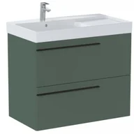 Szafki łazienkowe - ROCA A851912534 ELLA Zestaw łazienkowy UNIK 80 cm z umywalkę asymetrycznę lewę z 2 szufladami Zielony mat - miniaturka - grafika 1