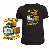 Koszulki męskie - KOSZULKA DLA LOGISTYKA ŚWIETNY NADRUK NAJLEPSZY LOGISTYK SUPER PREZENT S - miniaturka - grafika 1