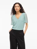 Bluzki damskie - Vila Bluzka "Vifalia" w kolorze zielonym - miniaturka - grafika 1