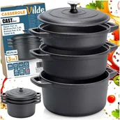 Zestawy garnków i patelni - ZESTAW GARNKÓW ŻELIWNYCH 2/2,8/4,3L 199153 CAST LINE - miniaturka - grafika 1
