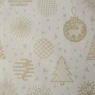 Eurofirany, Bieżnik świąteczny, biało-złoty, 40x180 cm - Obrusy i serwetki - miniaturka - grafika 1