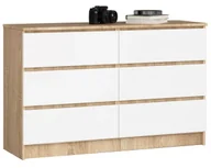 Komody - Skandynawska komoda z szufladami dąb sonoma + biały K6-F23 - miniaturka - grafika 1