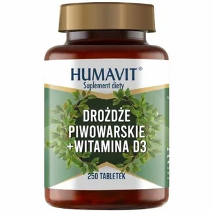 Humavit, Drożdże piwowarskie + witamina D3, 250 tabl. - Układ pokarmowy - miniaturka - grafika 1
