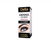 Akcesoria i kosmetyki do stylizacji brwi - Delia Cosmetics Henna farbka do brwi odcień 1.0 Black 2 g + 2 ml - miniaturka - grafika 1