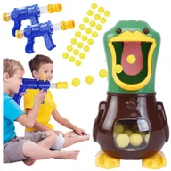 Zabawki interaktywne dla dzieci - GŁODNA KACZKA STRZELANIE DO CELU 2x PISTOLET KULKI - miniaturka - grafika 1