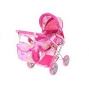 Wózki dla lalek - Wózek róż w kolorowe serduszka M2112 123274-549050 Adar - miniaturka - grafika 1