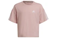 Koszulki dla dziewczynek - Koszulka dziewczęca Adidas Fi 3S Tee bawełniana różowa-110 - miniaturka - grafika 1