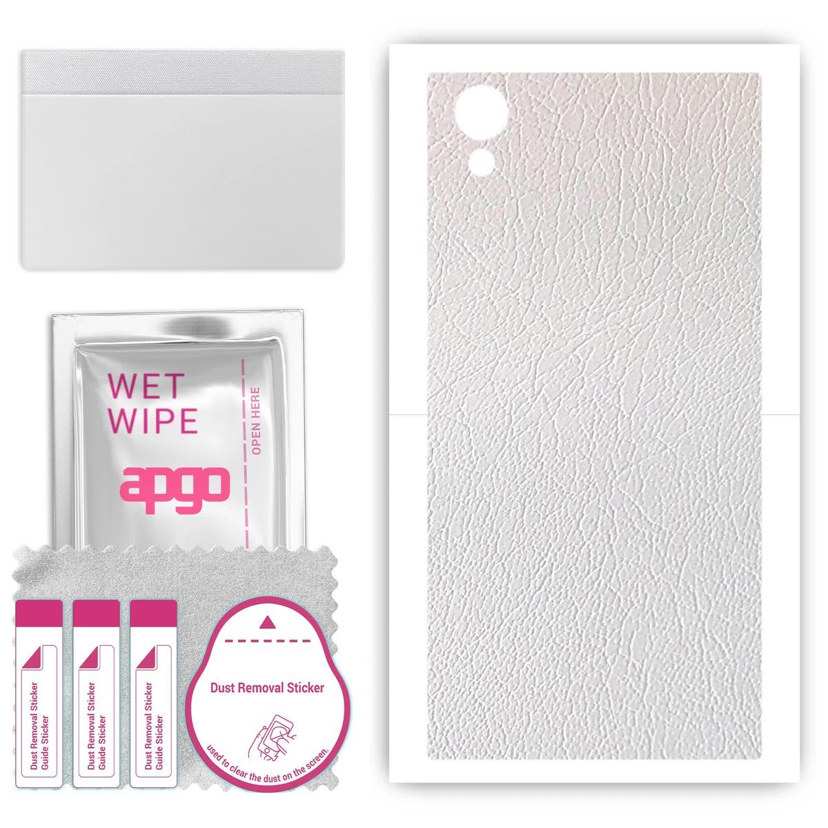 Folia naklejka skórka strukturalna na TYŁ do Sony Xperia XA1 Plus - Skóra Biała - apgo SKINS