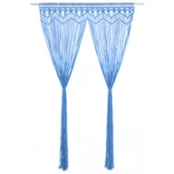 Zasłony - Zasłona z makramy, niebieska, 140 x 240 cm, bawełna - miniaturka - grafika 1