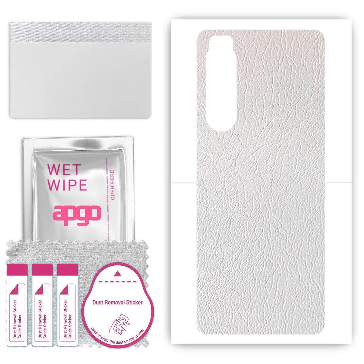 Folia naklejka skórka strukturalna na TYŁ do Sony Xperia 5 III - Skóra Biała - apgo SKINS