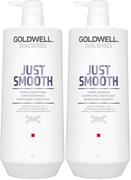 Zestawy kosmetyków damskich - Goldwell Dualsenses Just Smooth Zestaw ujarzmiający 2 x 1000 ml - miniaturka - grafika 1