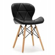 Krzesła - krzesło DURO skandynawskie ekoskóra czarne - miniaturka - grafika 1
