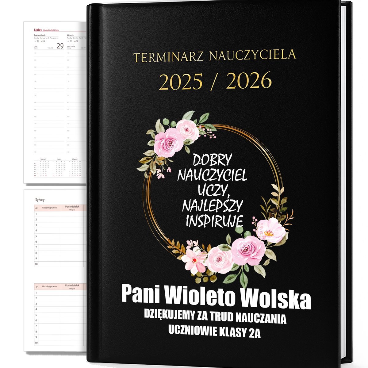KALENDARZ NAUCZYCIELSKI A5 2025/2026 DOBRY NAUCZYCIEL UCZY IMIĘ NAUCZYCIELA