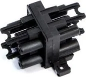 Gniazdka elektryczne - Bachmann Blok dystrybucyjny BACHMANN WIELAND GST18 1xIn/3xOut z zatrzaskami blokującymi, czarny - miniaturka - grafika 1