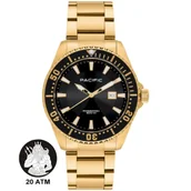 Zegarki męskie - Pacific Poseidon SMPB-2001-03 złoty męski zegarek na bransolecie wodoodporny 200M - miniaturka - grafika 1