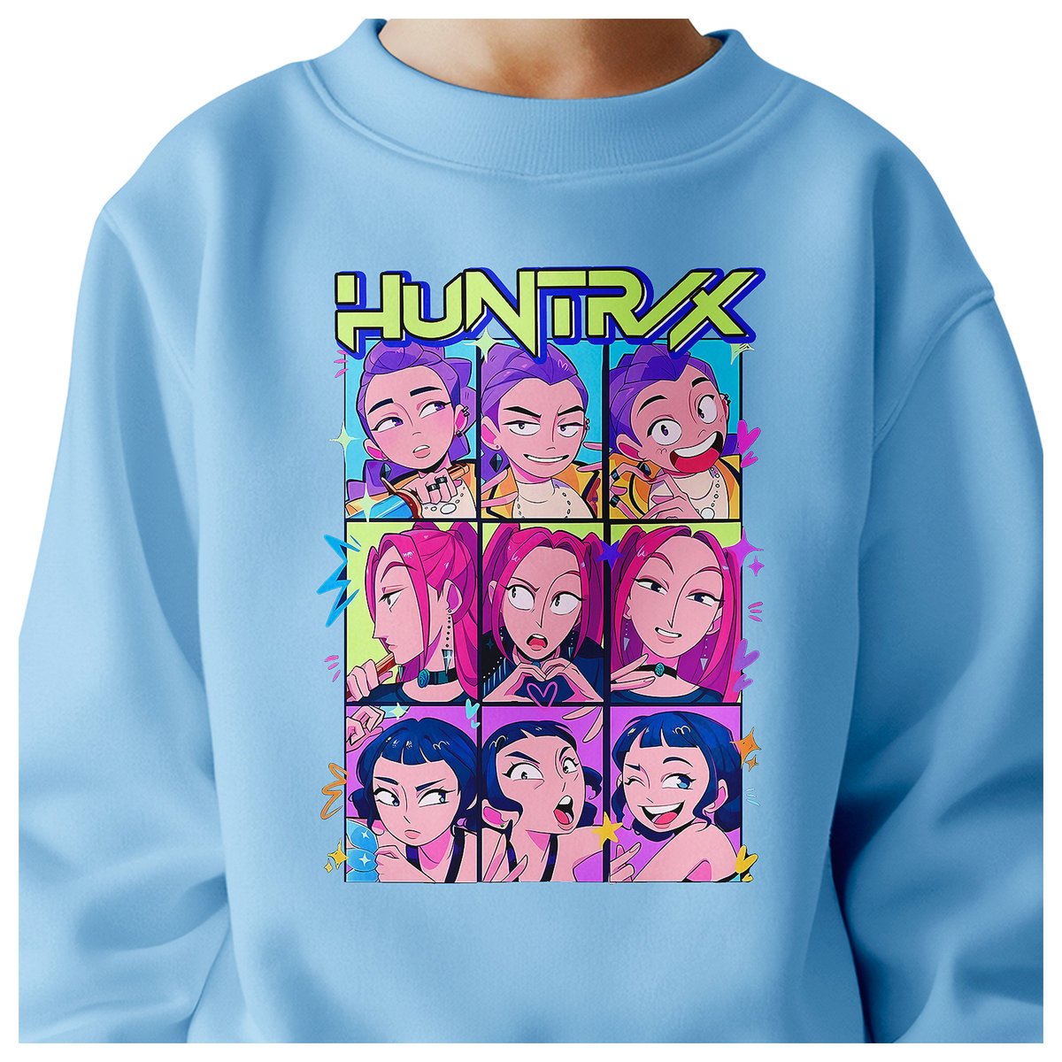 BLUZA DZIECIĘCA K-POPOWE ŁOWCZYNIE DEMONÓW HUNTRIX 110-116 BAWEŁNIANA