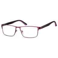 Okulary korekcyjne, oprawki, szkła - Męskie elastyczne oprawki korekcyjne okulary zerówki 983G fioletowy/czarny - miniaturka - grafika 1