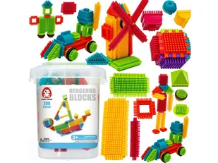 KOLOROWE KLOCKI KONSTRUKCYJNE W WIADERKU, WAFLE - Klocki - miniaturka - grafika 1