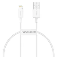 Kable USB - Baseus Superior kabel USB - Lightning 2,4A 0,25 m Biały (CALYS-02) - miniaturka - grafika 1