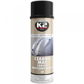 Kosmetyki samochodowe - K2 LAKIER FARBA CZARNY MAT AKRYL SPRAY 500ml - miniaturka - grafika 1