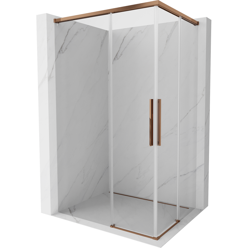 Mexen Rox Duo kabina prysznicowa rozsuwana 120 x 75 cm, transparent, różowe złoto - 8C2D-120-075-60-00