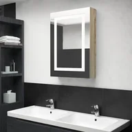 Szafki łazienkowe - vidaXL vidaXL Szafka łazienkowa z lustrem i LED kolor dębu 50x13x70 cm 326492 - miniaturka - grafika 1
