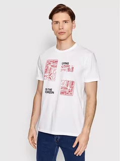 Koszulki męskie - Benetton United Colors Of T-Shirt 3096U101Y Biały Regular Fit - grafika 1