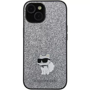 Karl Lagerfeld Etui Fixed Glitter Metal Ikonik do Galaxy A55 5G, srebrny - Etui i futerały do telefonów - miniaturka - grafika 1