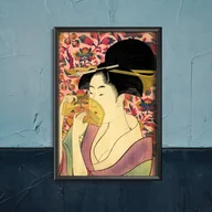 Plakaty - Plakatyw  stylu retro Kushi Comb Kitagawa Utamaro - miniaturka - grafika 1