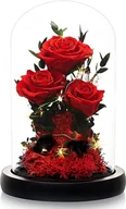 Sztuczne kwiaty - Wieczna Róża w Szkle LED Prezent Kwiaty Dzień Kobiet dla Mamy Babci Kobiety - miniaturka - grafika 1