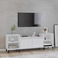 Szafki RTV - Lumarko Szafka pod TV, wysoki połysk, biała, 160x35x55 cm - miniaturka - grafika 1