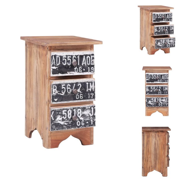vidaXL Szafka nocna 30x30x51 cm lite stare drewno - Szafki nocne