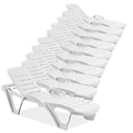Leżaki ogrodowe - 10x Leżak MONOBLOCK White - Focus Garden - miniaturka - grafika 1