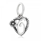 Charmsy - Murrano Charms Zawieszka Koralik Srebrny IMIĘ MIŁOŚCI O SR-020 - miniaturka - grafika 1