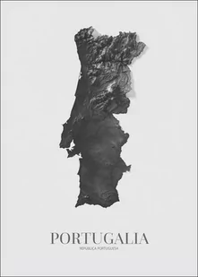 Portugalia, mapa grafitowa - plakat 60x80 cm - Plakaty - miniaturka - grafika 1