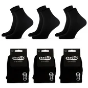 Skarpetki męskie - 3X SOKKO SKARPETKI MĘSKIE BAMBUSOWE 3/4 ZA KOSTKĘ - SM3-S62-CZA-39-41 - miniaturka - grafika 1