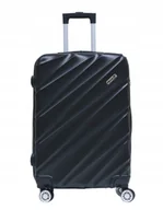 Torby podróżne - Fiesta Walizka Średnia 63L Bagaż Torba Podróżna 8 Kółek Black - miniaturka - grafika 1
