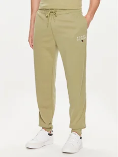 Tommy Hilfiger Spodnie dresowe UM0UM02880 Zielony Regular Fit - Spodnie sportowe męskie - miniaturka - grafika 1