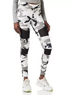 Urban Classics Damskie damskie legginsy Camo Tech, wygodne spodnie sportowe, elastyczne spodnie treningowe z militarnym nadrukiem i wstawkami z siatki, regularny krój skinny fit, SnowCamo, XL - Spodnie rowerowe - miniaturka - grafika 1