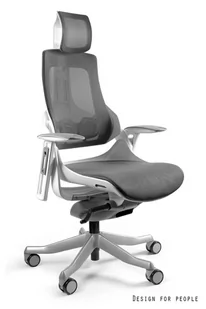 Fotel WAU biały siatka grafitowy NW41 - Fotele - miniaturka - grafika 1