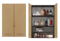 Szafki łazienkowe - Szafka Łazienkowa Wisząca Pola Mini Dd - Antracyt Dąb Artisan - miniaturka - grafika 1