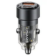 Ładowarki samochodowe - USAMS Ład. sam. C39 USB+USB-C 60W Fast Charge czarny/black CC208CC01 (US-CC208) - miniaturka - grafika 1