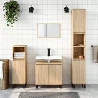 Meble łazienkowe - vidaXL 3-cz. zestaw mebli łazienkowych, kolor dąb sonoma - miniaturka - grafika 1