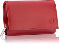 Portfele - Portfel Damski Skórzany STEVENS Czerwony z Zabezpieczeniem RFID - czerwony - miniaturka - grafika 1