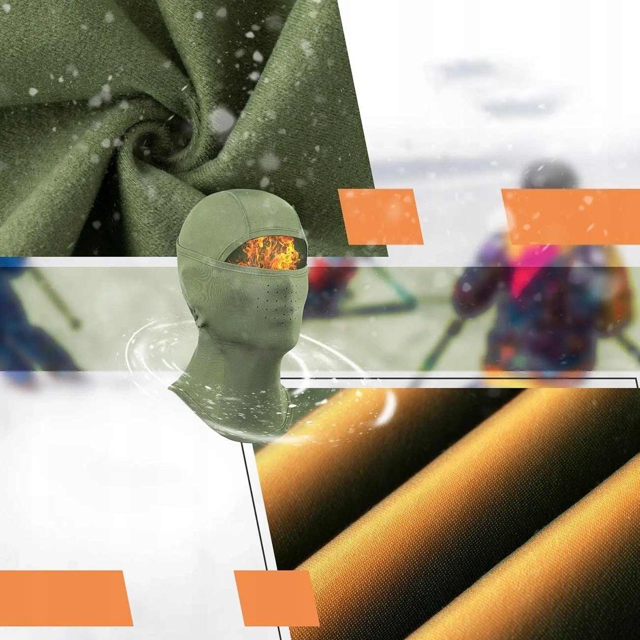 Kominiarka narciarska Qunature 13230023014 rower motocykl rozmiar balaklava M - zielona